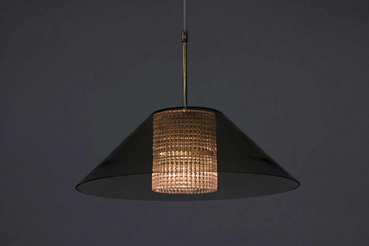 Swedish Brass and Glass Pendant by Carl Fagerlund for Orrefors 2
