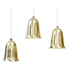 Swedish Brass Pendant Lamps by Boréns, 1950s, Set of 3