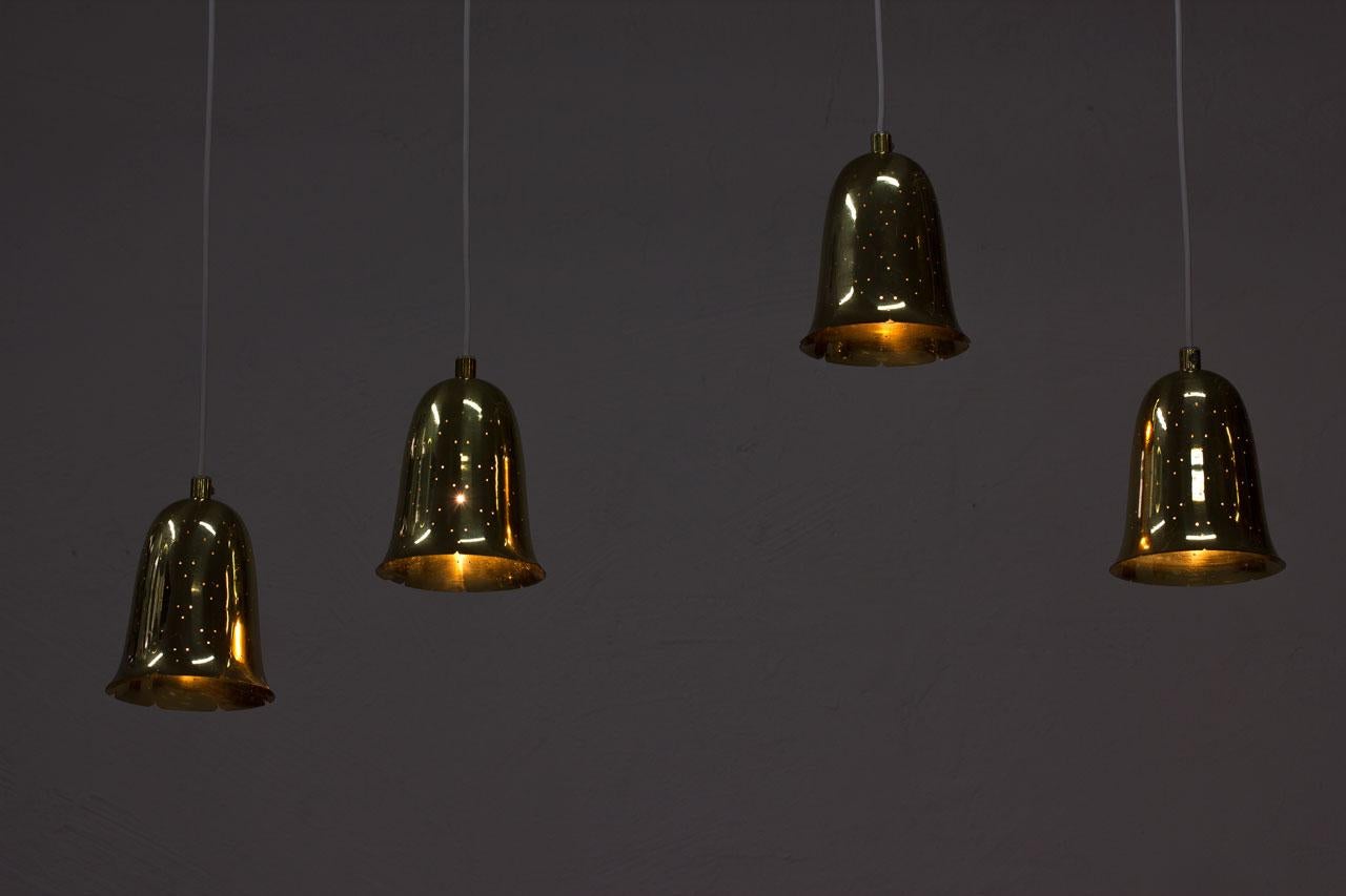 Mid-20th Century Swedish Brass Pendant Lamps by Boréns