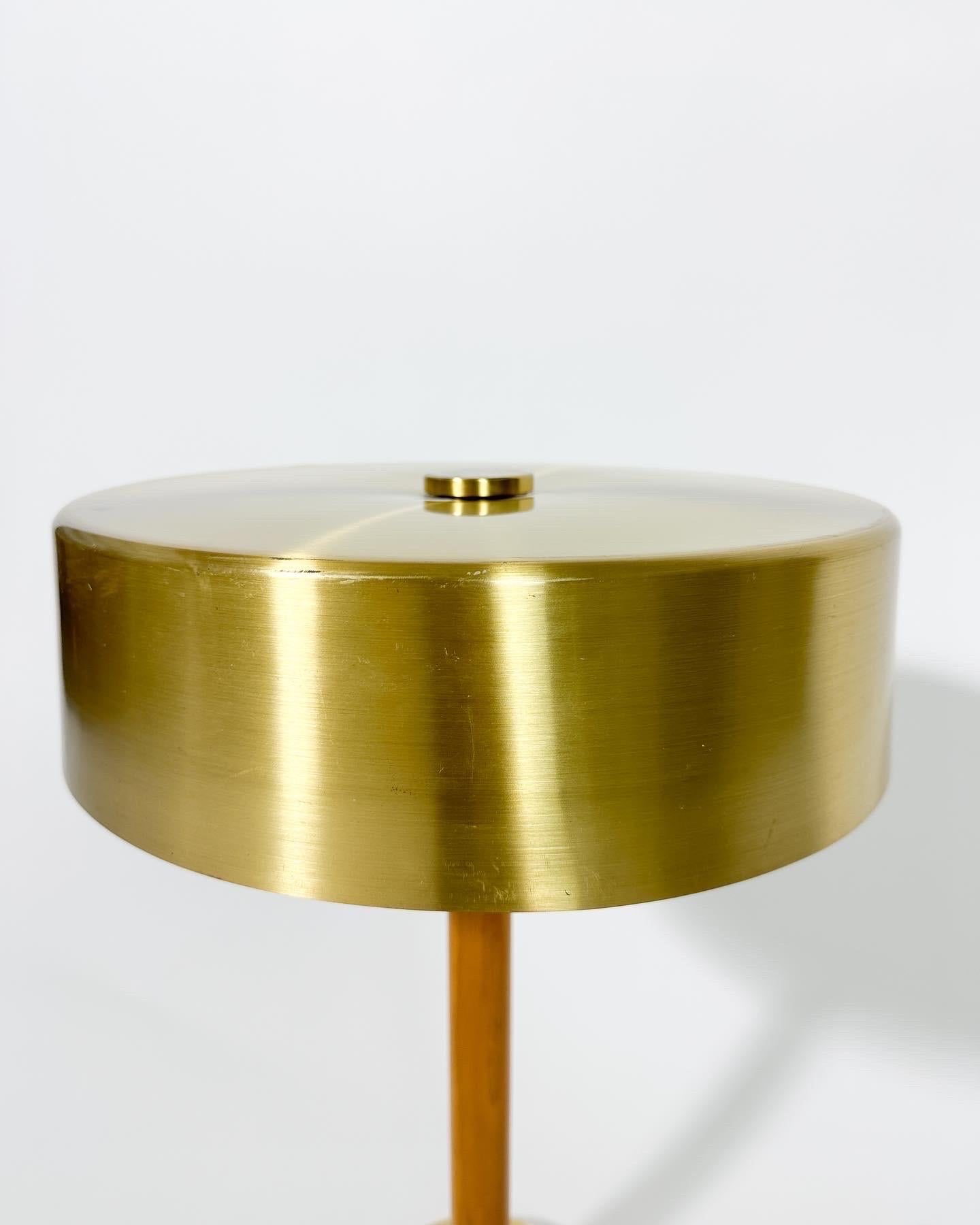 Hand-Crafted Swedish Brass Table Lamp Borens Boras Sweden 1960s For Sale