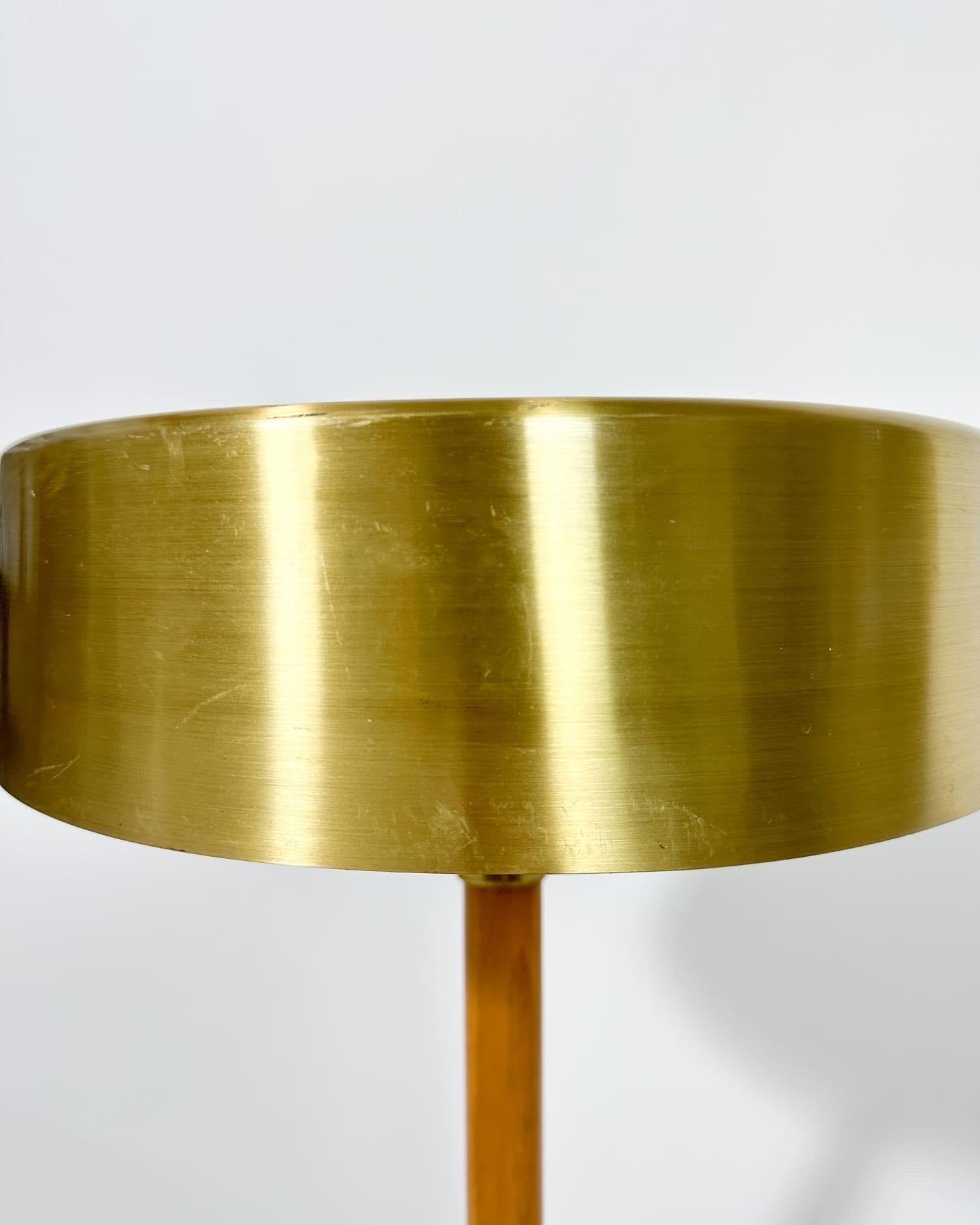 Mid-20th Century Swedish Brass Table Lamp Borens Boras Sweden 1960s For Sale