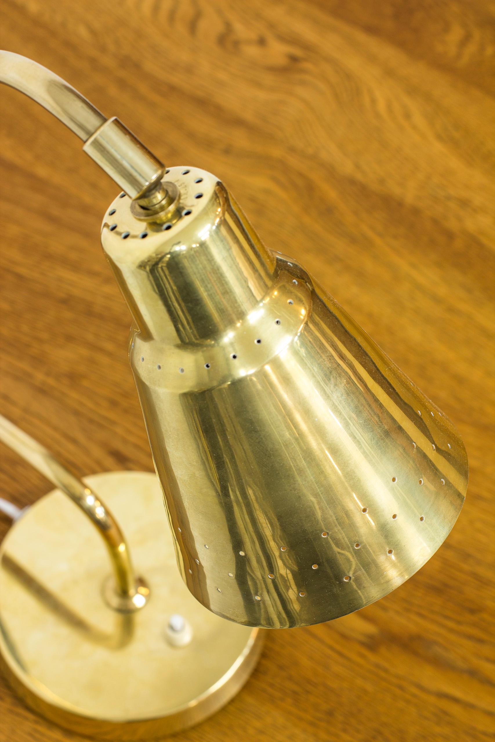 Scandinavian Modern Swedish Brass Table Lamp by Bergboms, Sweden, 1950s