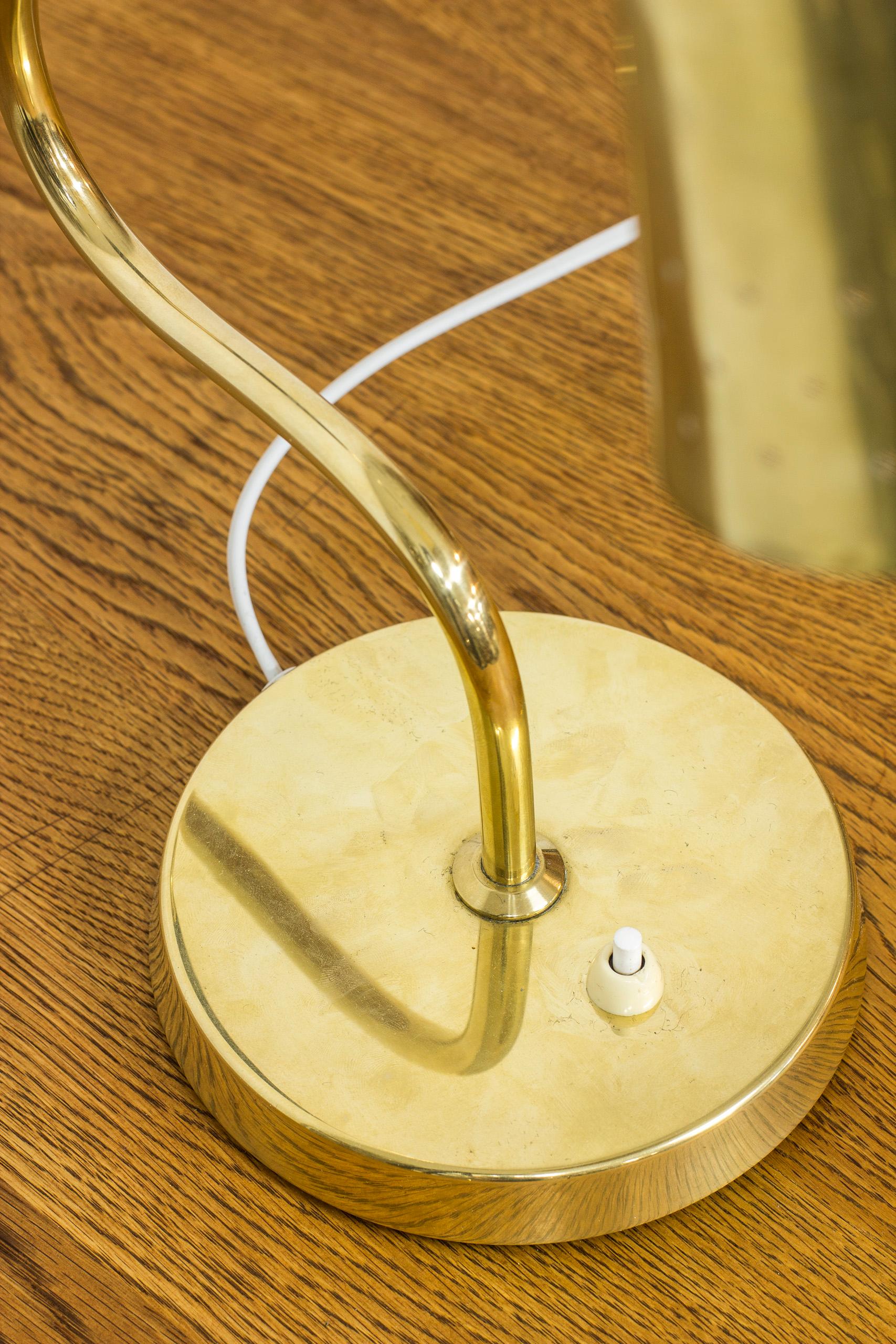 Mid-20th Century Swedish Brass Table Lamp by Bergboms, Sweden, 1950s