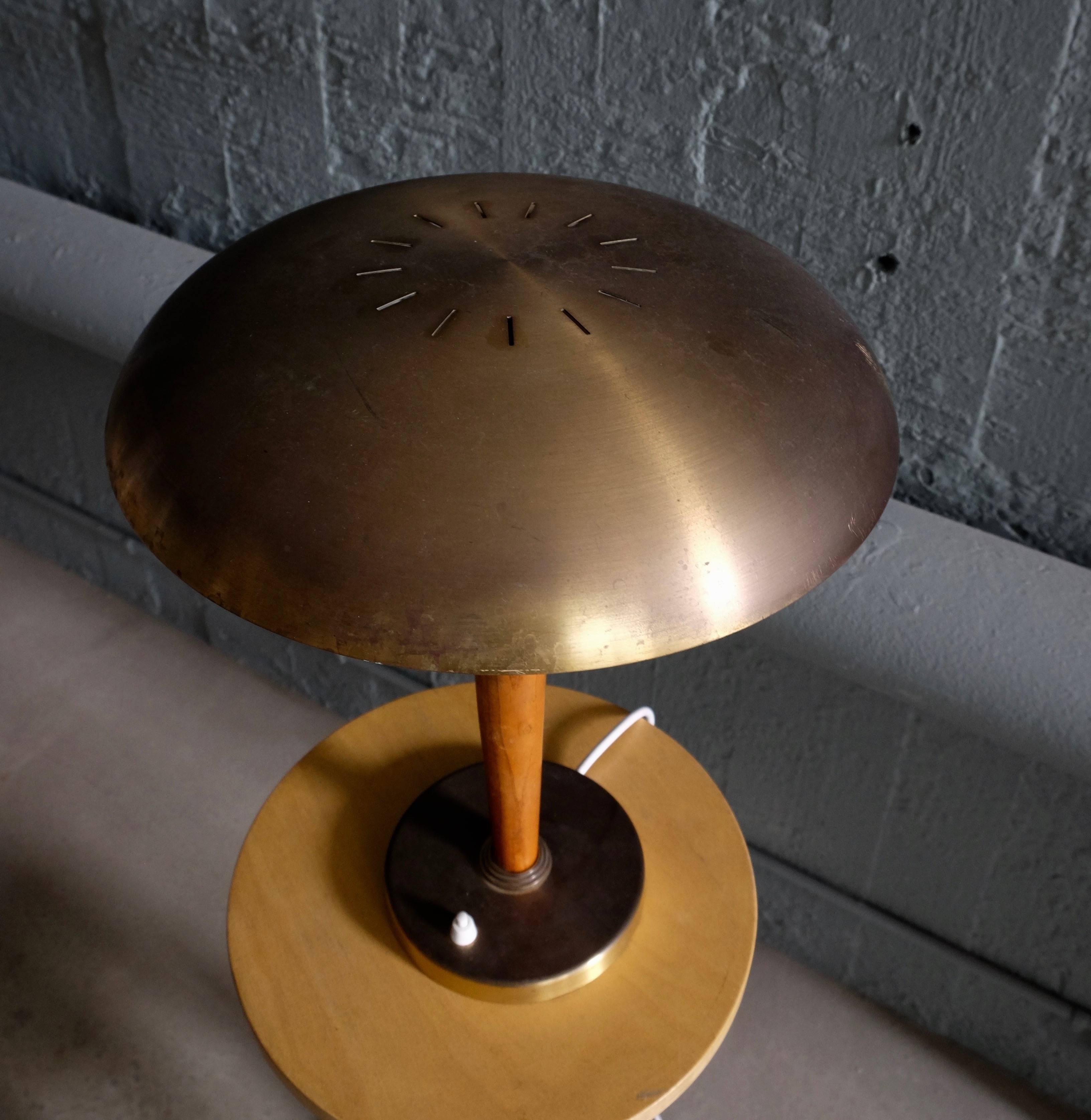 Scandinavian Modern Swedish Brass Table Lamp by Boréns, 1950s