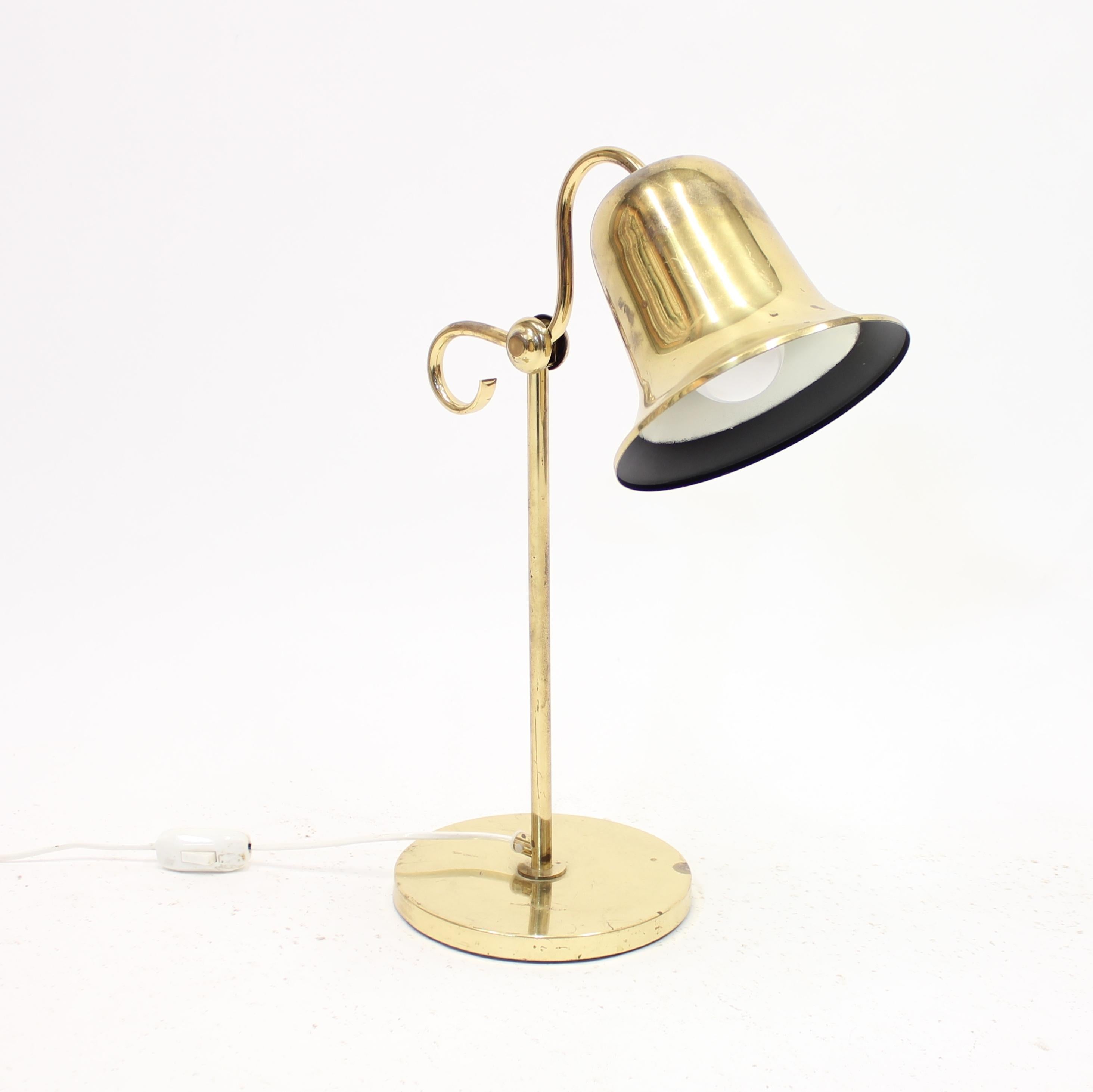 20th Century Swedish Brass Table Lamp by Tyringe Konsthantverk, 1970s For Sale