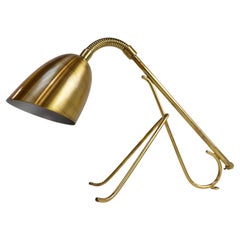 Swedish Brass Table Lamp with Flexible Neck, 1950s. Swedish Brass Table Lamp with Flexible Neck, 1950s.
