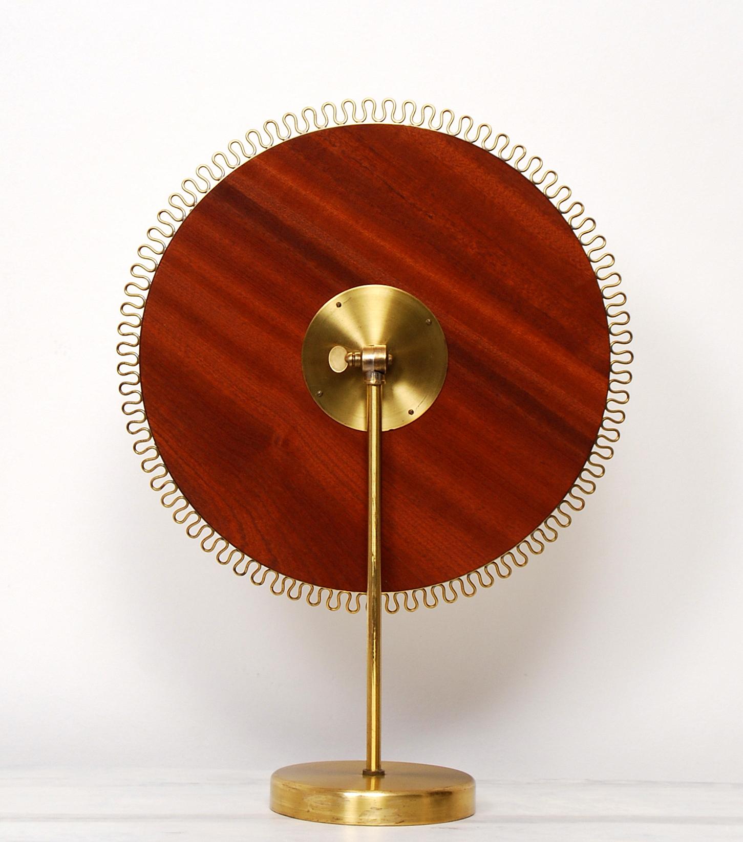 Mid-20th Century Swedish Brass Table Vanity Mirror by Nordiska Kompaniet, NK, 1940s