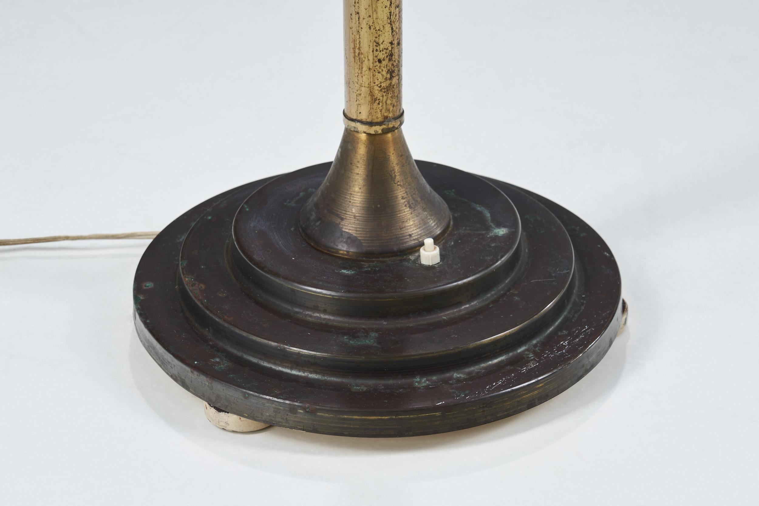 Swedish Brass Torchiere Floor Lamp, Sweden, 1930s 10