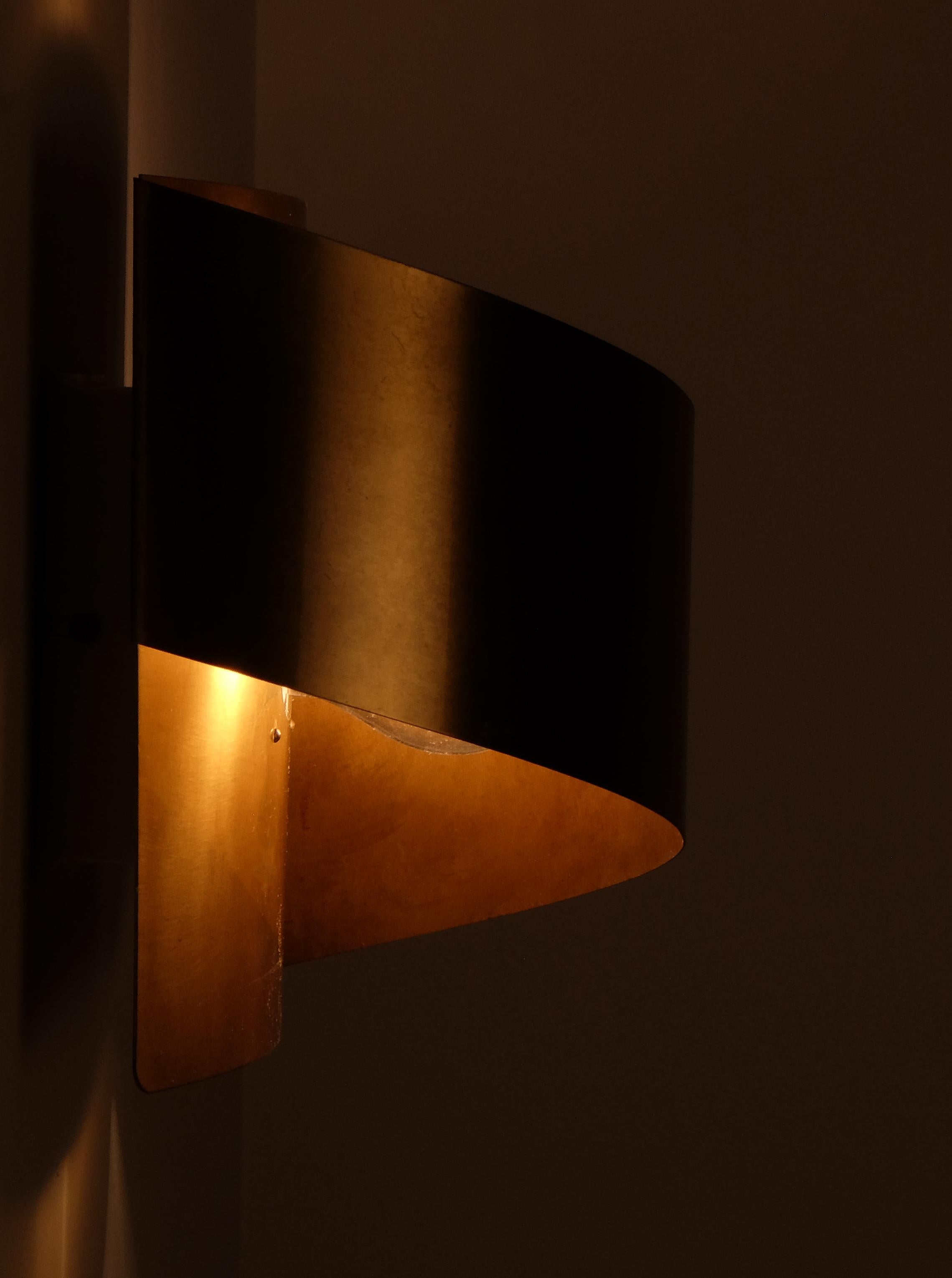 Lampada da parete svedese in ottone 