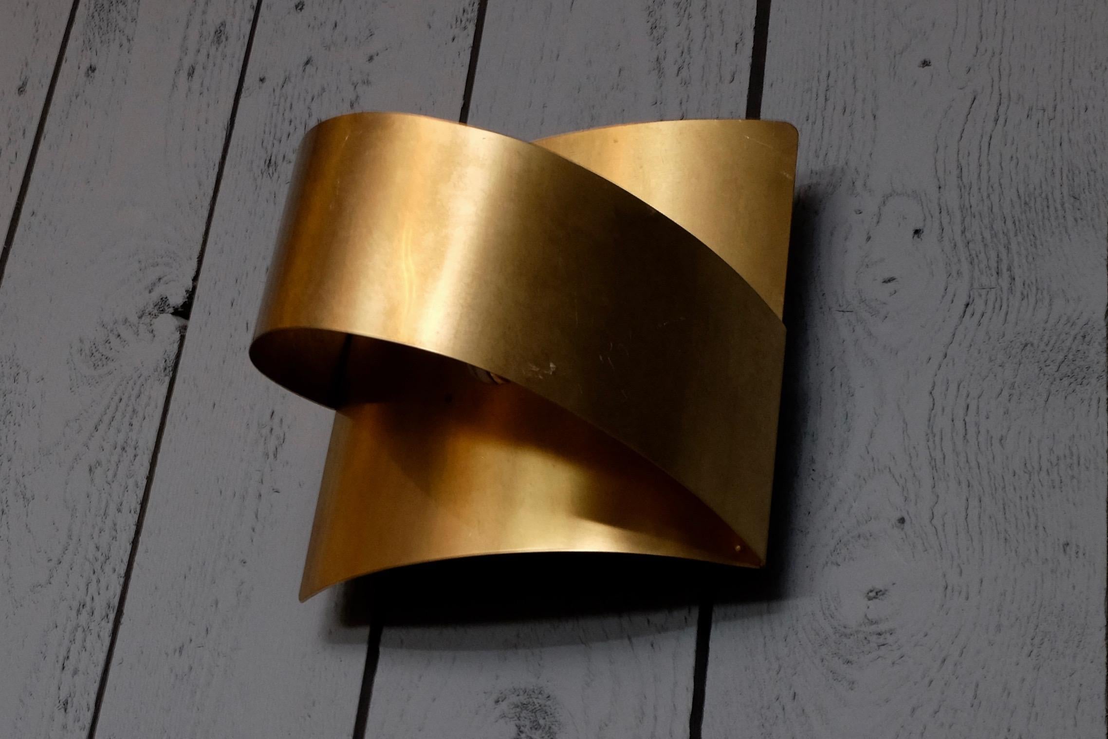 Swedish Brass Wall Lamps 