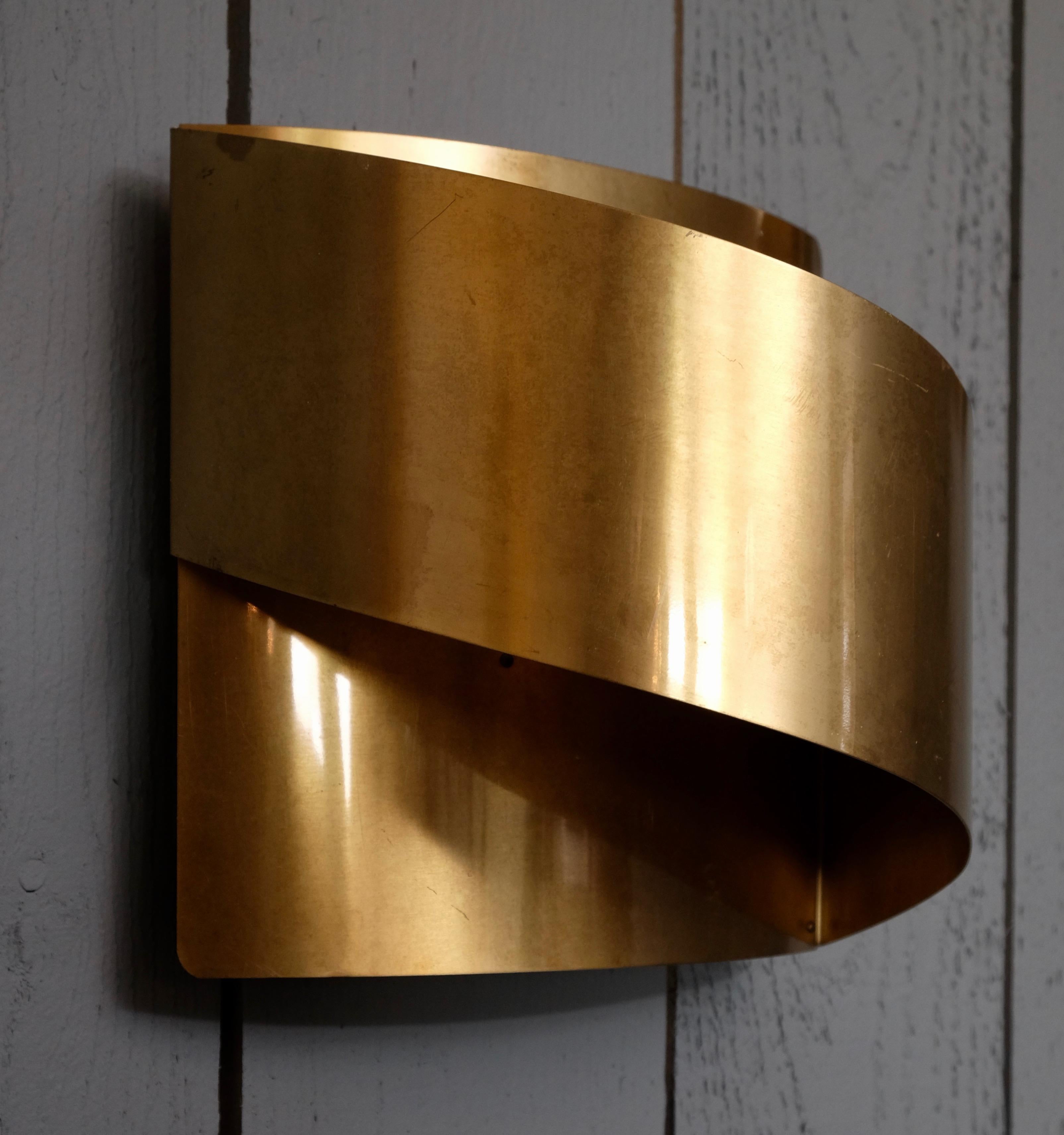 Swedish Brass Wall Lamps 