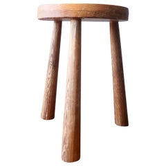 Swedish Brutalist Pine Stool, 1960s