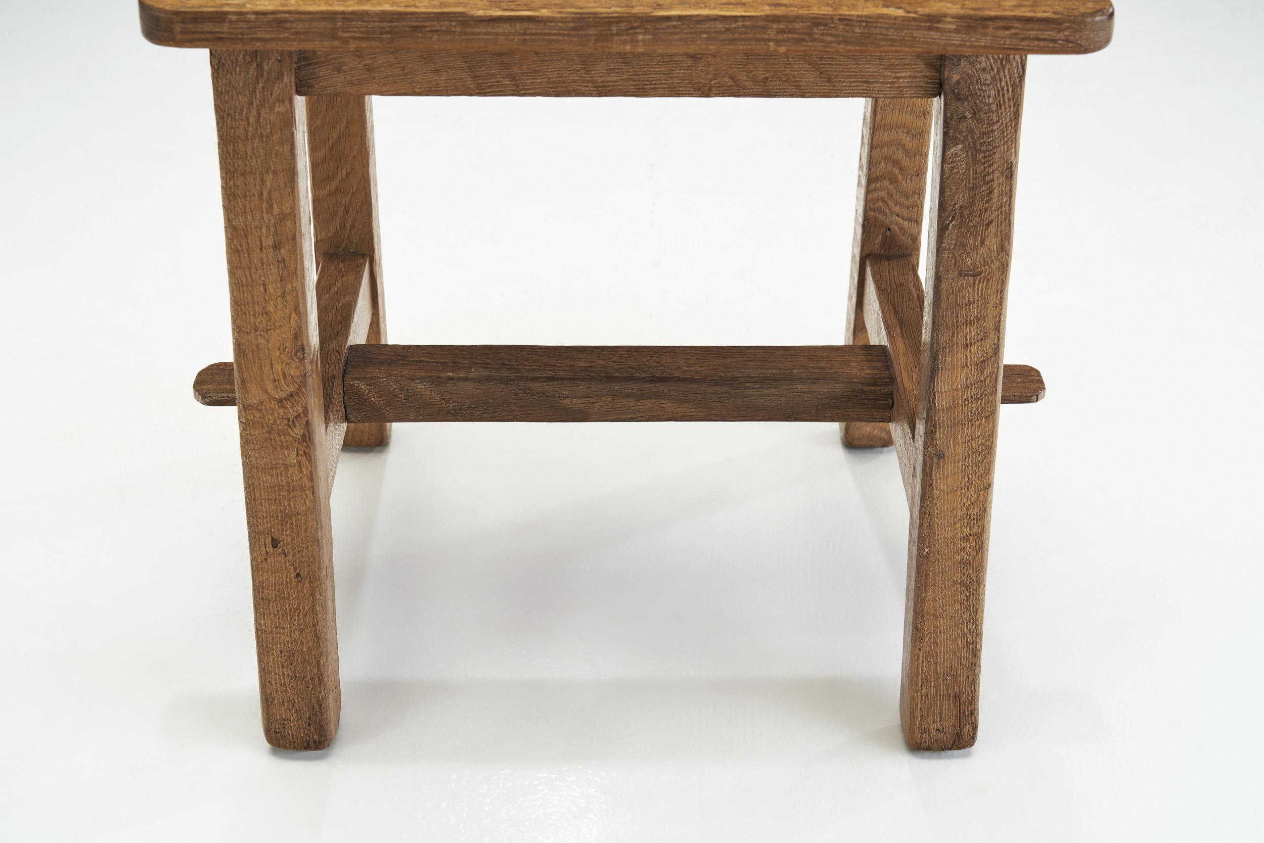 Swedish Brutalist Set of Solid Wood Chairs, Sweden, ca 1940s For Sale 3