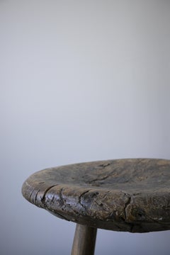 Swedish Burl Birch Stool from the early 18th century