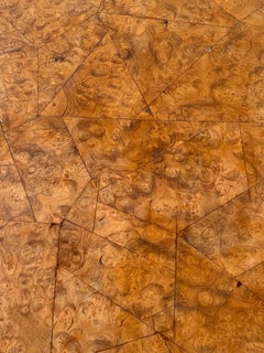 Tavolino pieghevole svedese in legno di radica, XVIII/XIX secolo, H68 x Ø86 cm