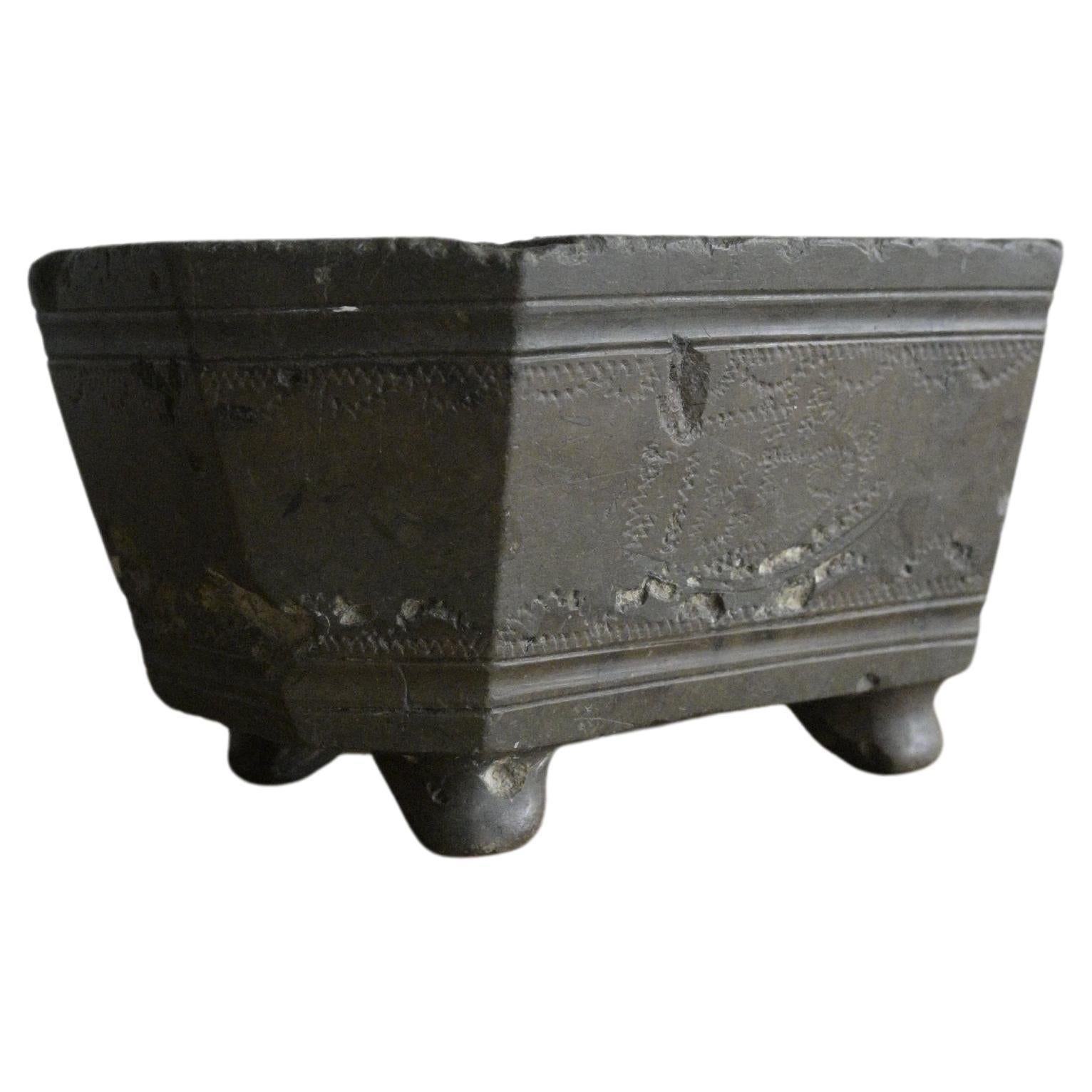 Swedish Limestone Butter Box dated 1859 For Sale