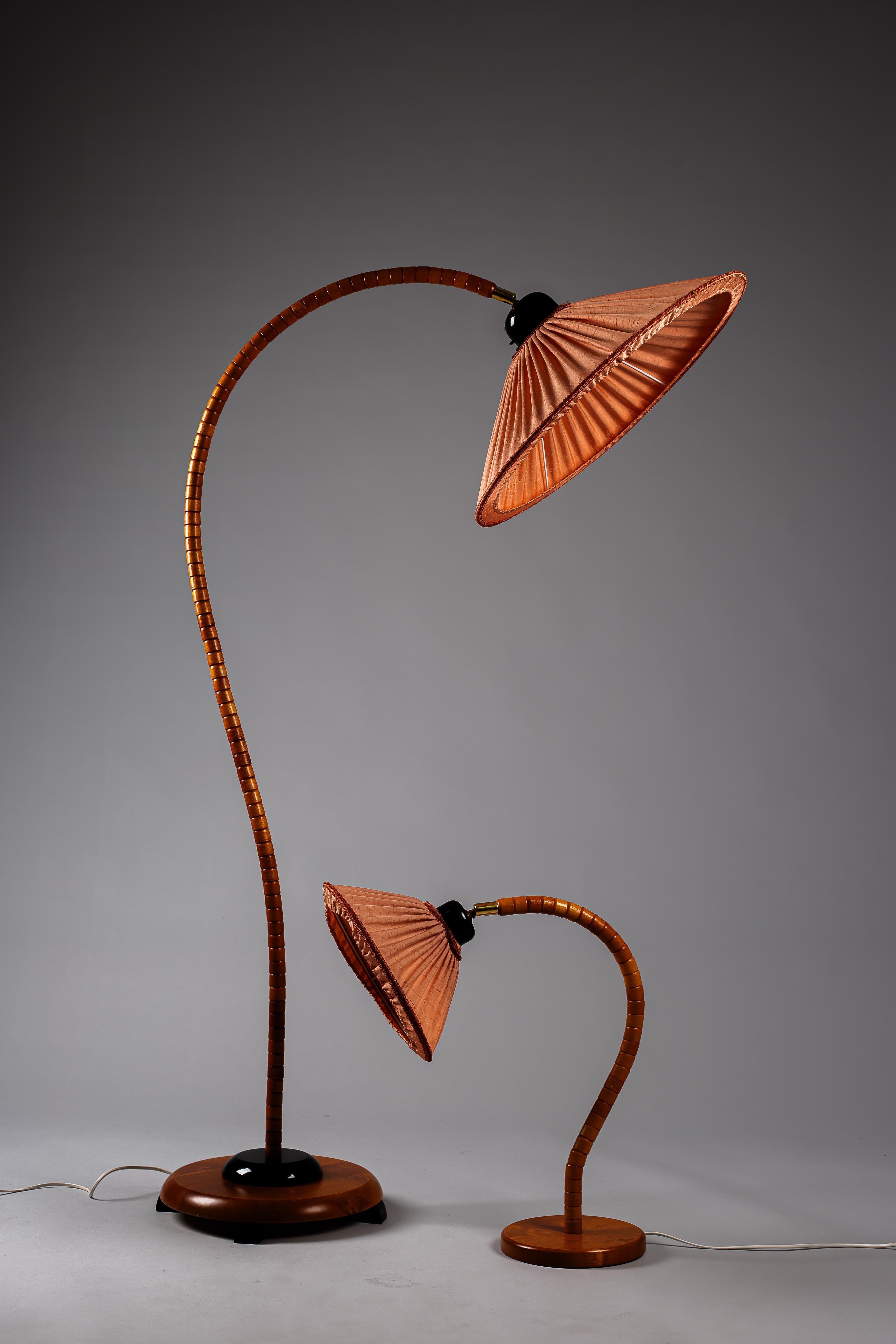 Lampadaire suédois à col de cygne en bois de hêtre, vers les années 1970, par Markslöjd en vente 5
