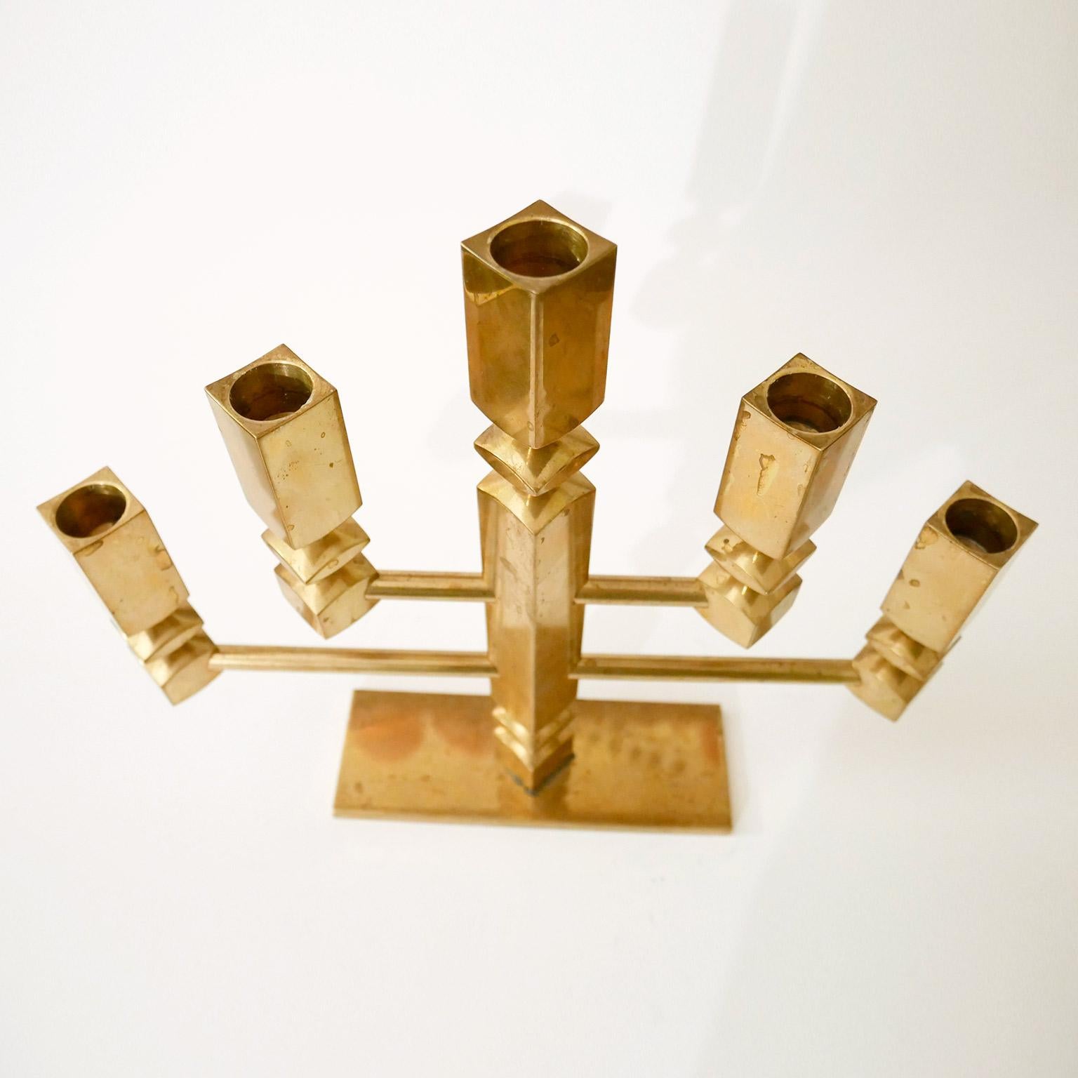 Late 20th Century Swedish Candelabra Brass For Sale