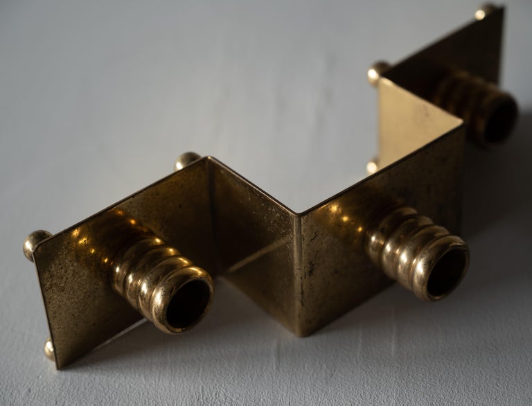 Swedish, Candelabra, Brass, Sweden, 1940s For Sale at 1stDibs