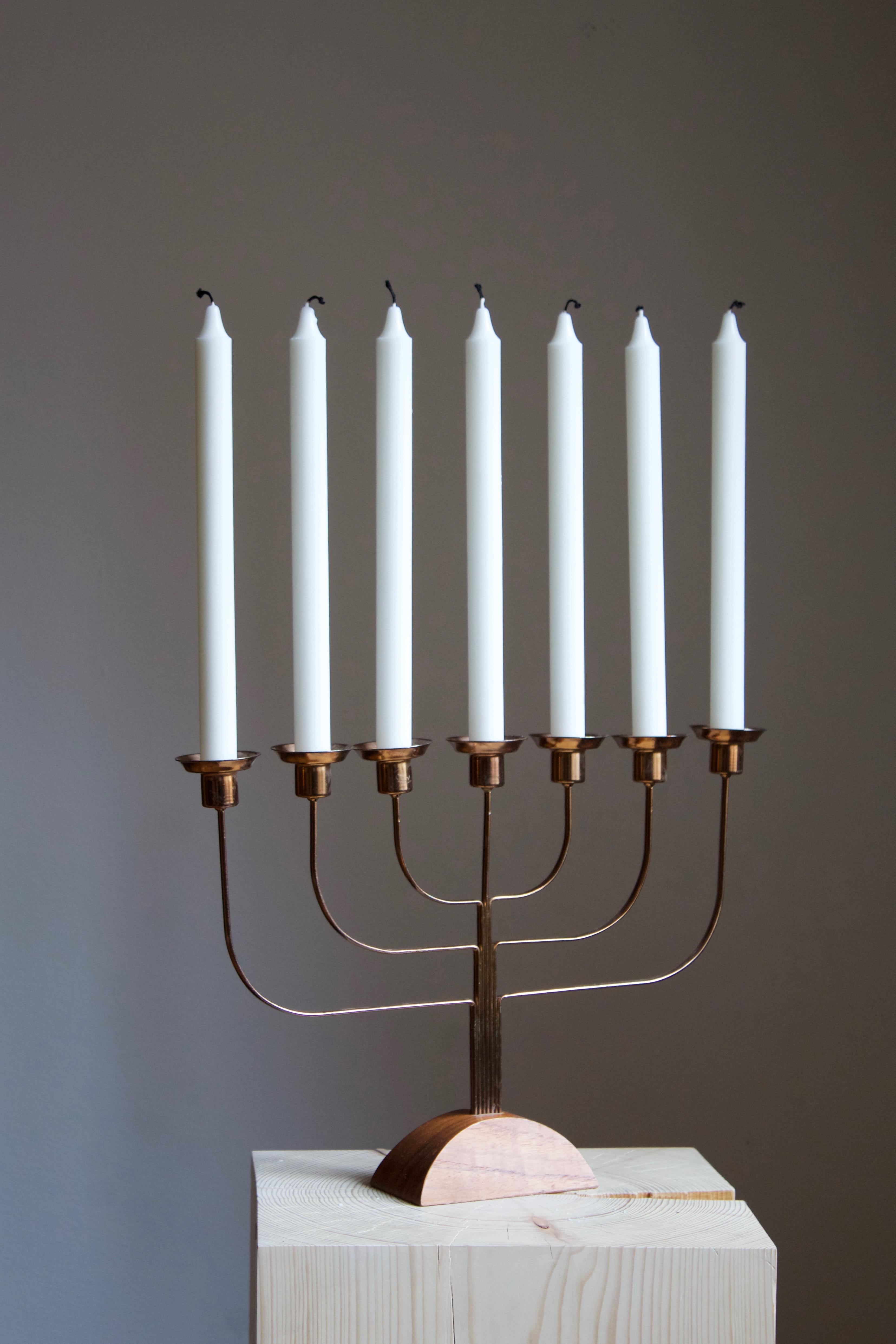 A candelabra, designed and produced in Sweden, c. 1940s-1950s.

 