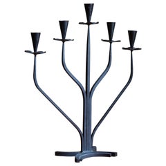 Swedish, Candelabra, Painted Wrought Iron, Sweden, 1940s
