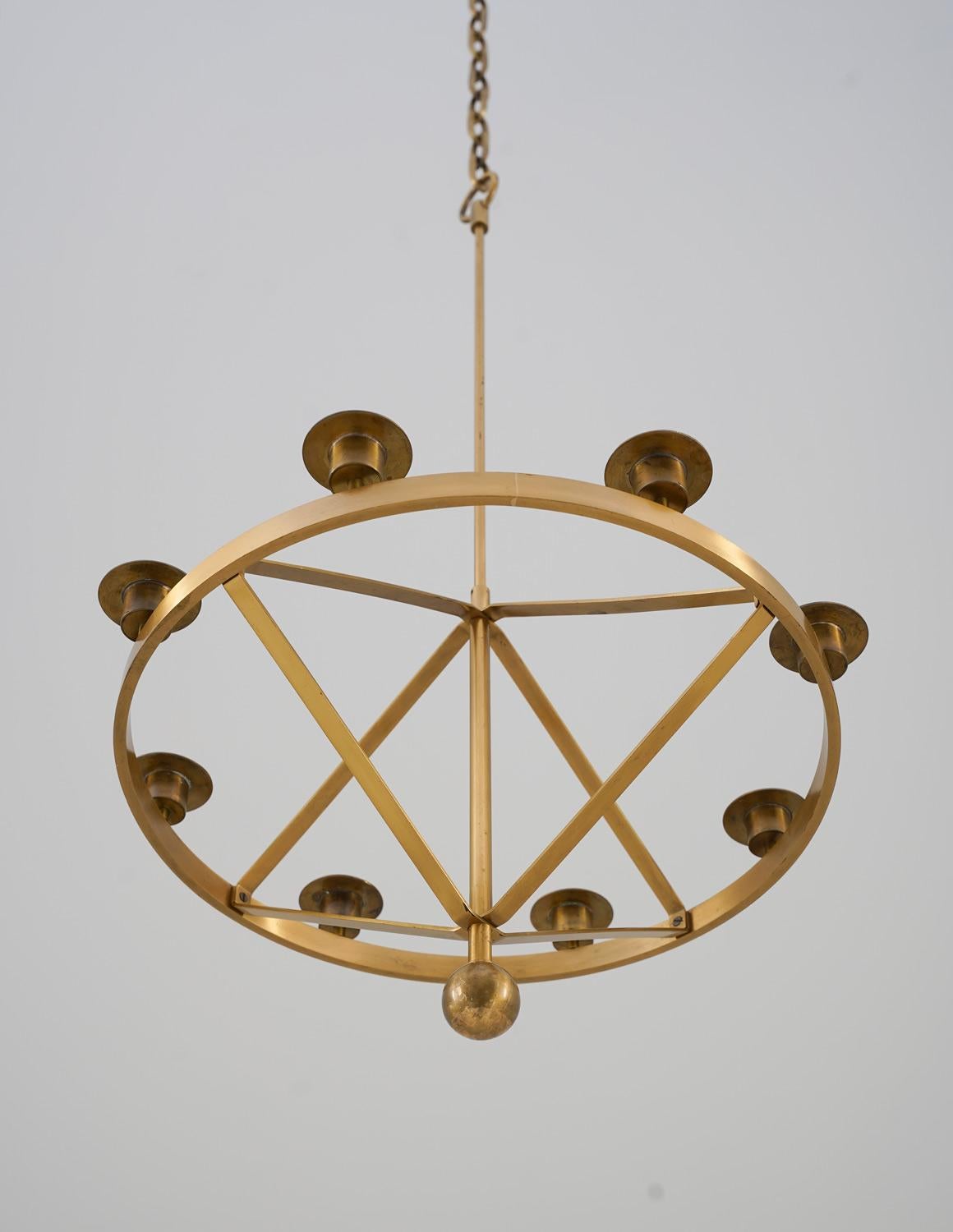 20th Century Swedish Candle Chandelier by Sigurd Persson