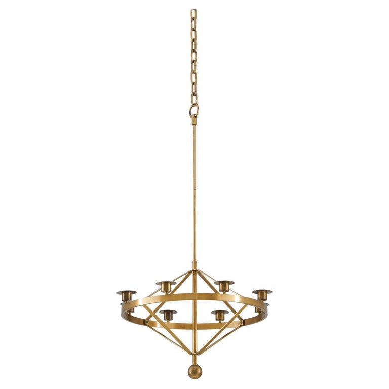 Swedish Candle Chandelier by Sigurd Persson For Sale at 1stDibs