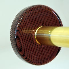 Bougeoir suédois avec dôme en verre coloré par Östlings, Gnosjö, 1960s