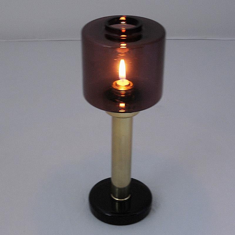 Swedish Candle Holder with Coloured Glassdome by Östlings, Gnosjö, 1960s 1