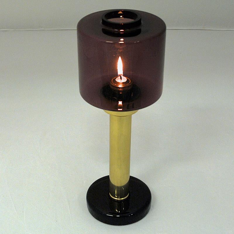 Swedish Candle Holder with Coloured Glassdome by Östlings, Gnosjö, 1960s 2
