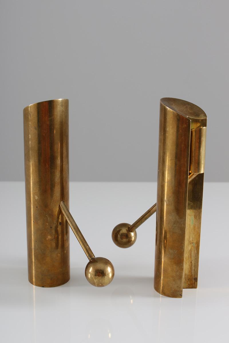 Pair of rare candlesticks in brass by Pierre Forsell for Skultuna, Sweden. 

Condition: Excellent vintage condition with small signs of use.