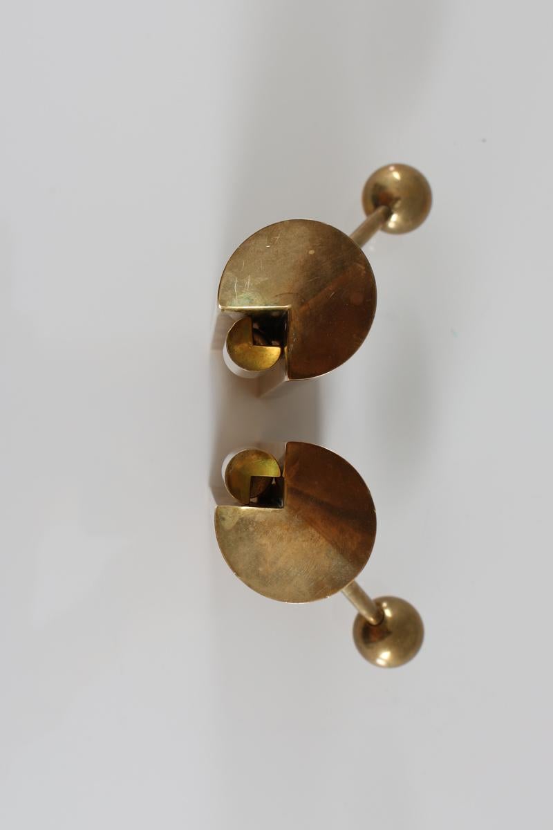 Mid-Century Modern Swedish Candle Holders in Brass by Pierre Forsell for Skultuna, 1960s