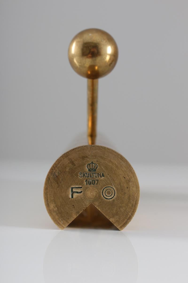 Swedish Candle Holders in Brass by Pierre Forsell for Skultuna, 1960s 1