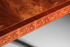 Tavolo da pranzo/scrivania svedese di Carl Cederholm con intarsio floreale