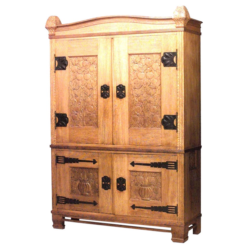 Armoire suédoise en chêne Arts & Crafts de Carl Westman