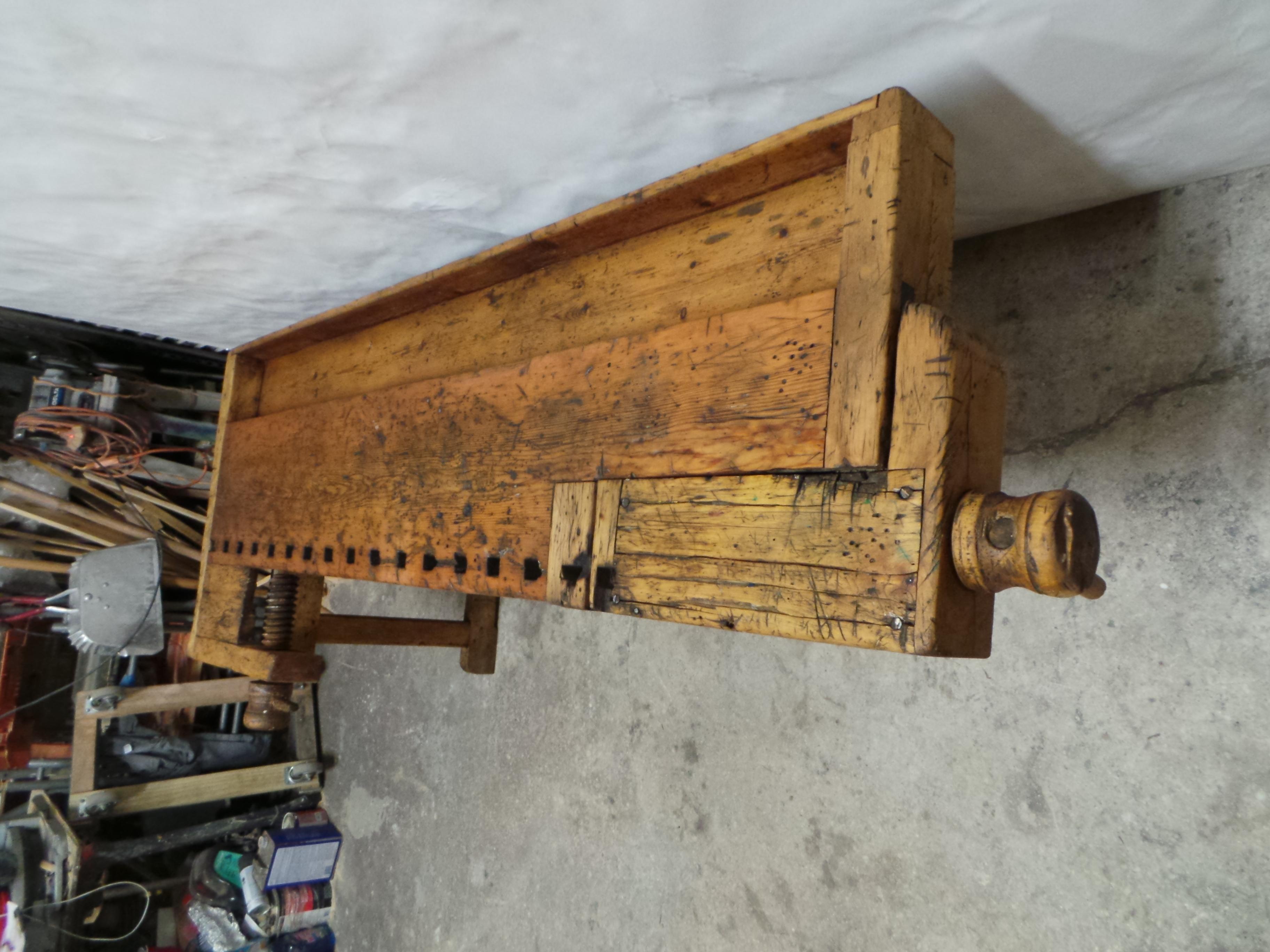Swedish Carpenter Work Bench 6 Drawer For Sale 4