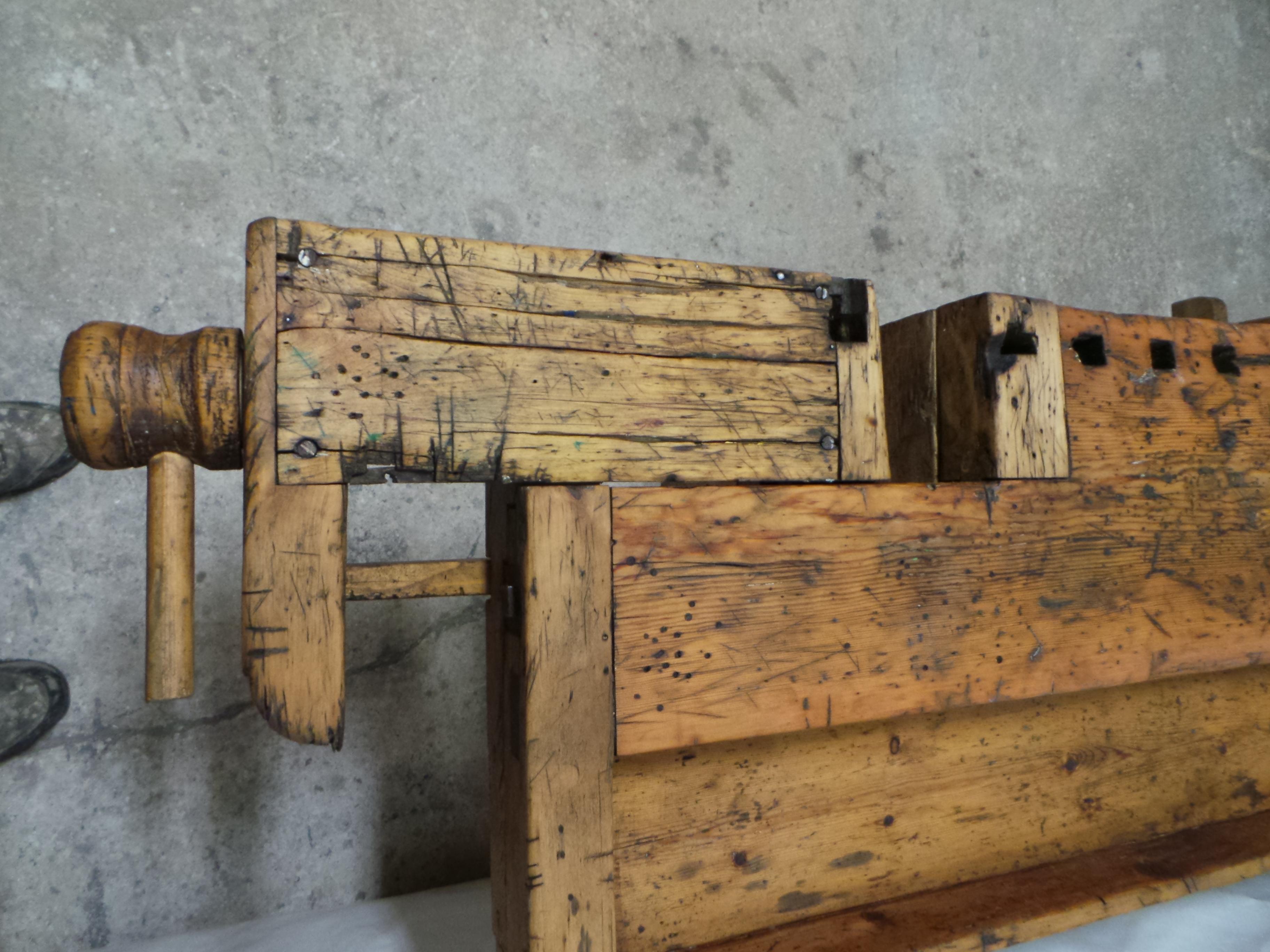 Swedish Carpenter Work Bench 6 Drawer For Sale 6