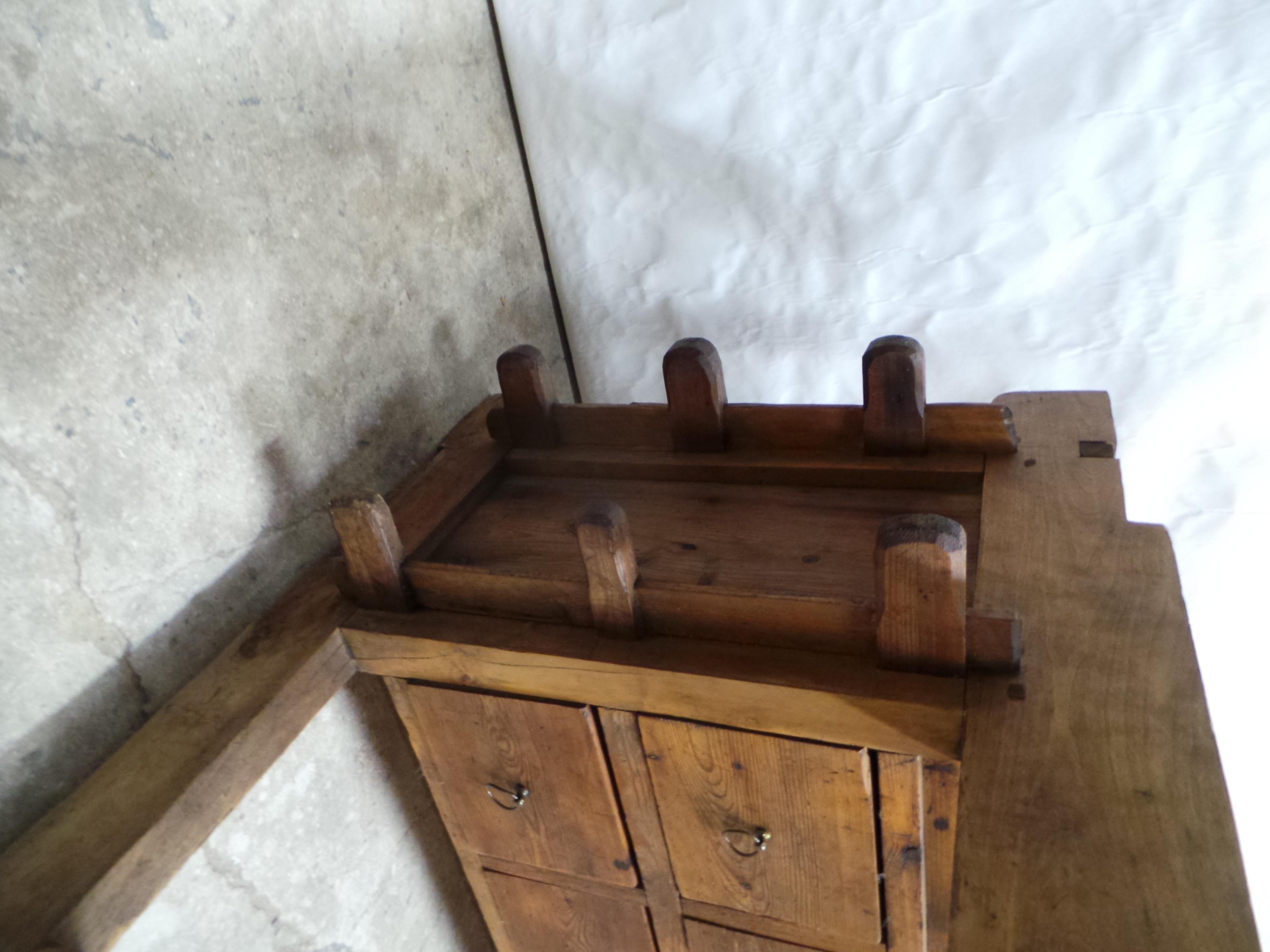 Rustic Swedish Carpenter Work Bench 6 Drawer For Sale