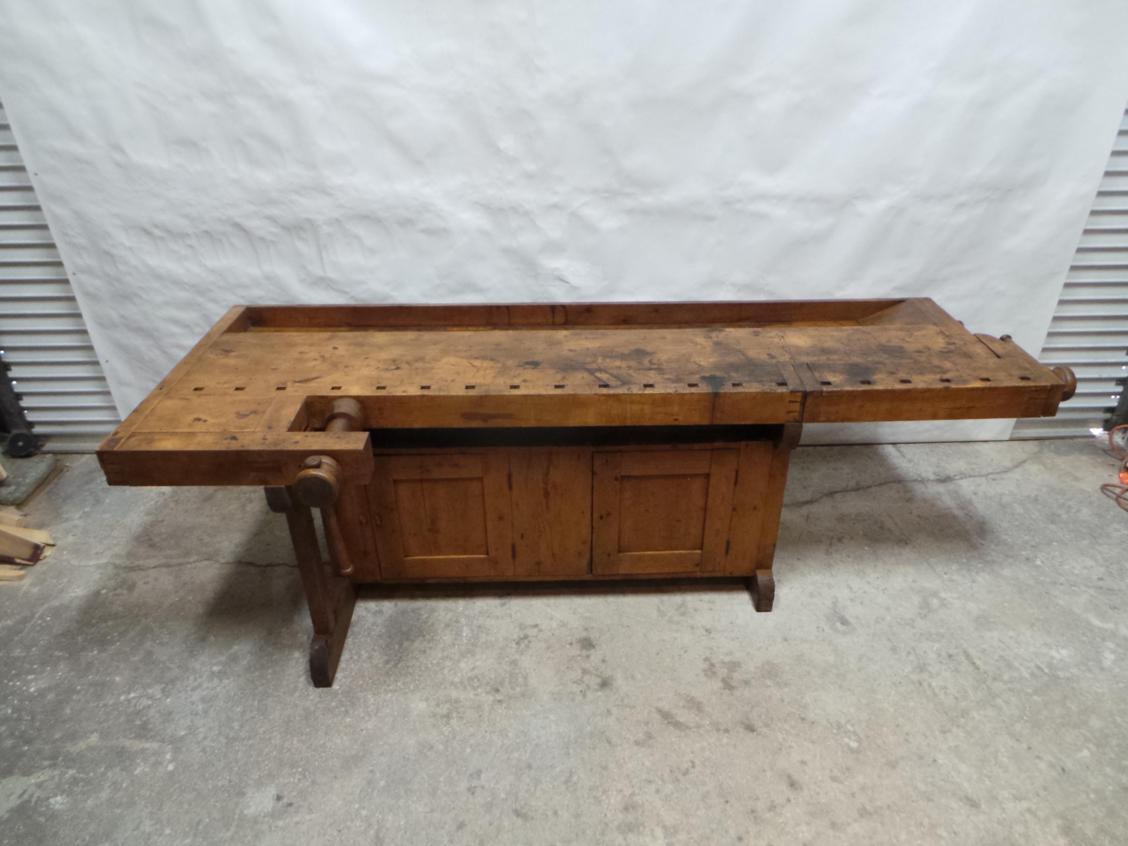 Rustic Swedish Carpenter Work bench For Sale