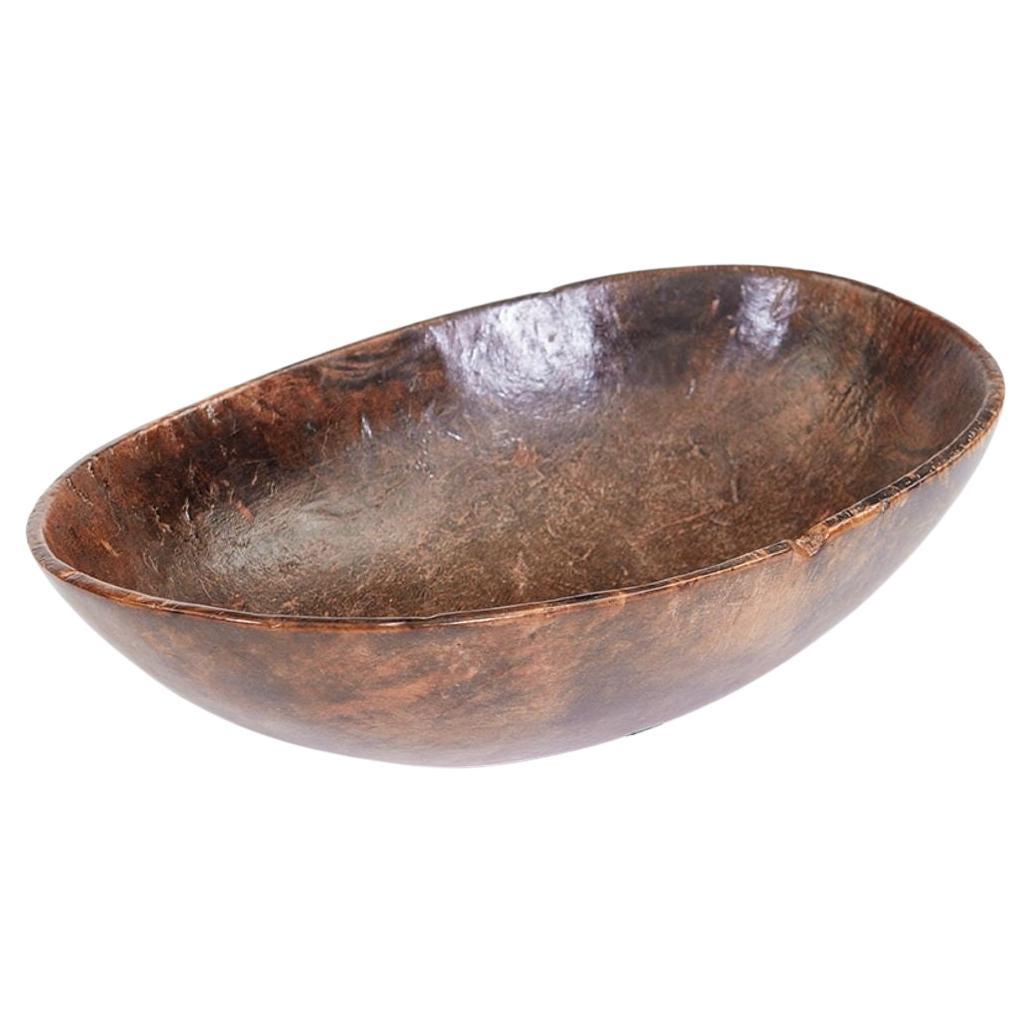Swedish Carved Burl Bowl For Sale