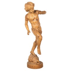 Swedish Carved Cherub Sculpture