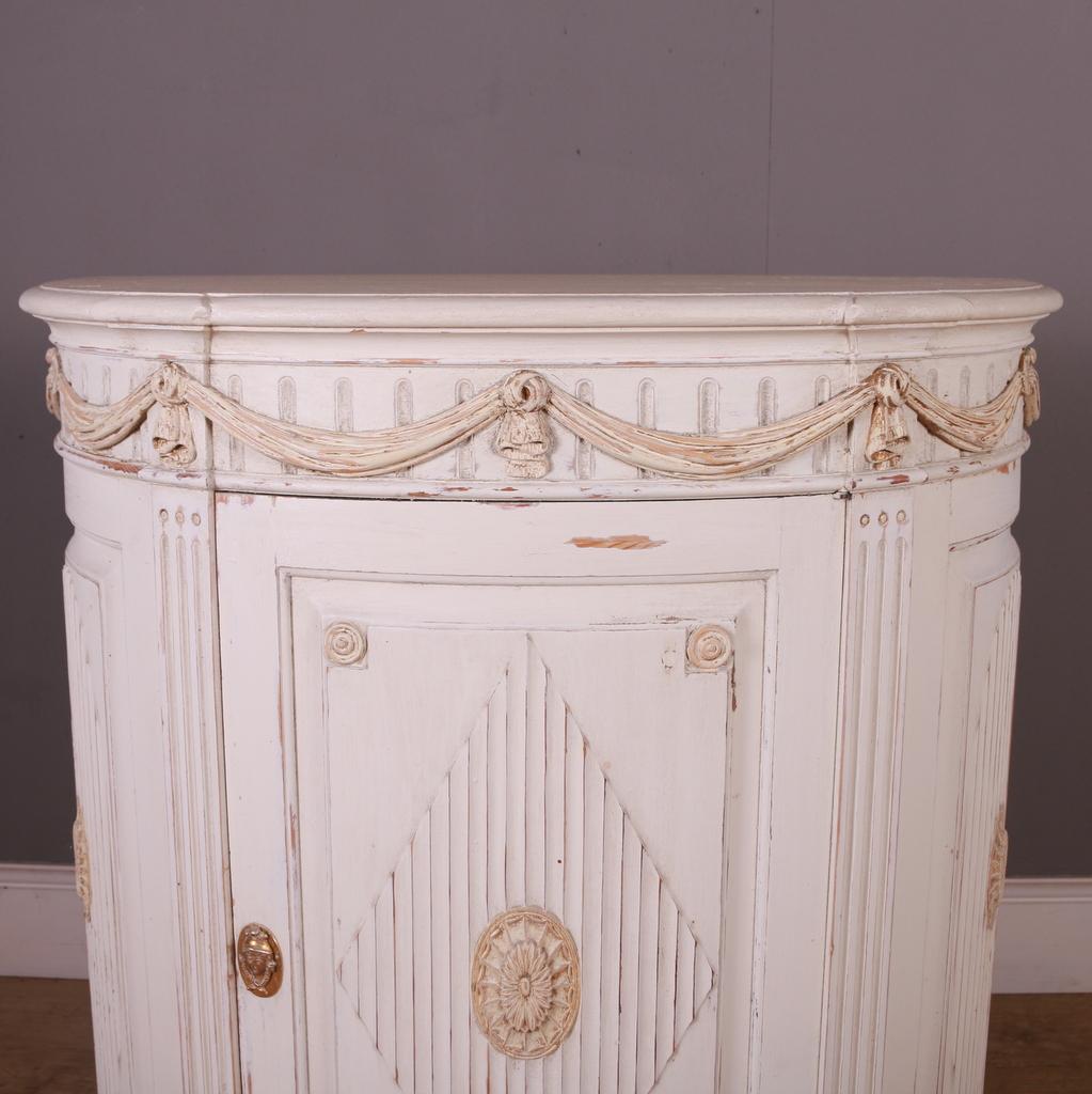 Swedish Carved Demi Lune Side Cabinet 1