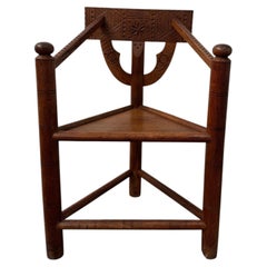 Swedish carved oak chair by Bernhardt Hoettger