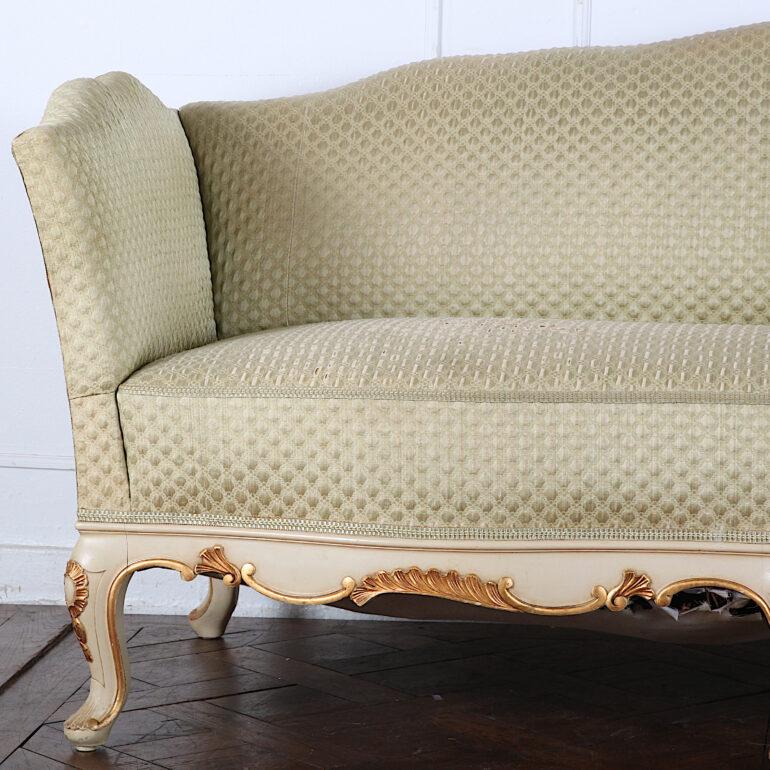 Swedish Carved Painted and Gilt Louis XV Style Sofa 1