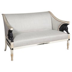 Swedish Carved Painted and Giltwood Sofa