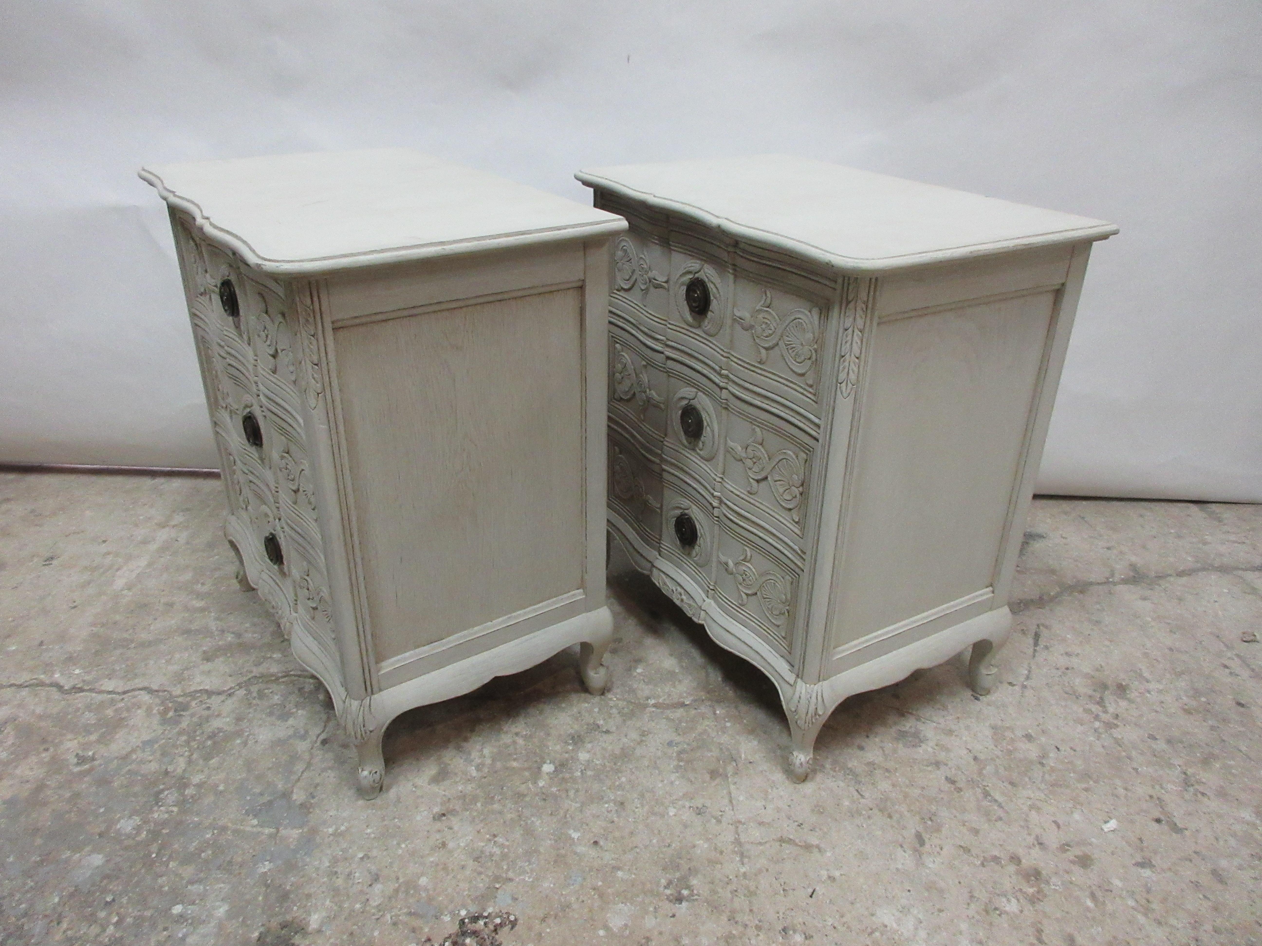 Swedish Carved Rococo Style Nightstands 2