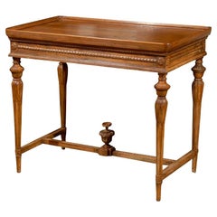Swedish Carved Side Table with Stretcher and Tray Top, circa 1890 Antique Swedish Carved Side Table with Stretcher and Tray Top, circa 1890