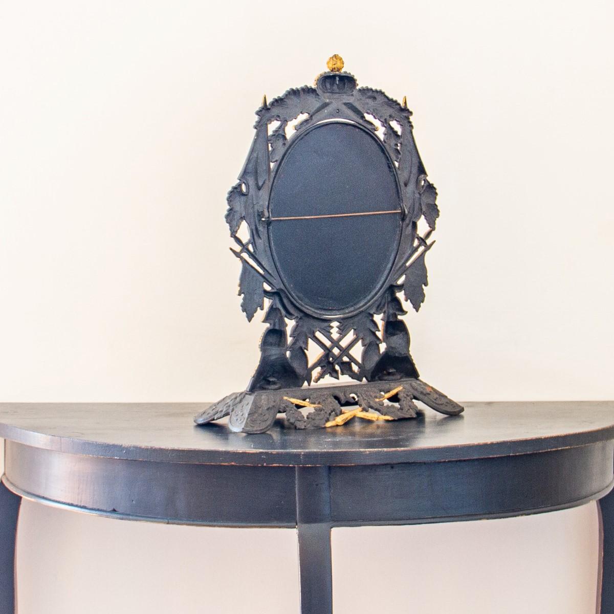 Swedish Cast Iron Table Mirror in the Neoclassical Manner 1
