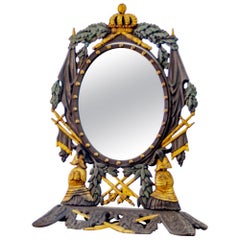 Swedish Cast Iron Table Mirror in the Neoclassical Manner