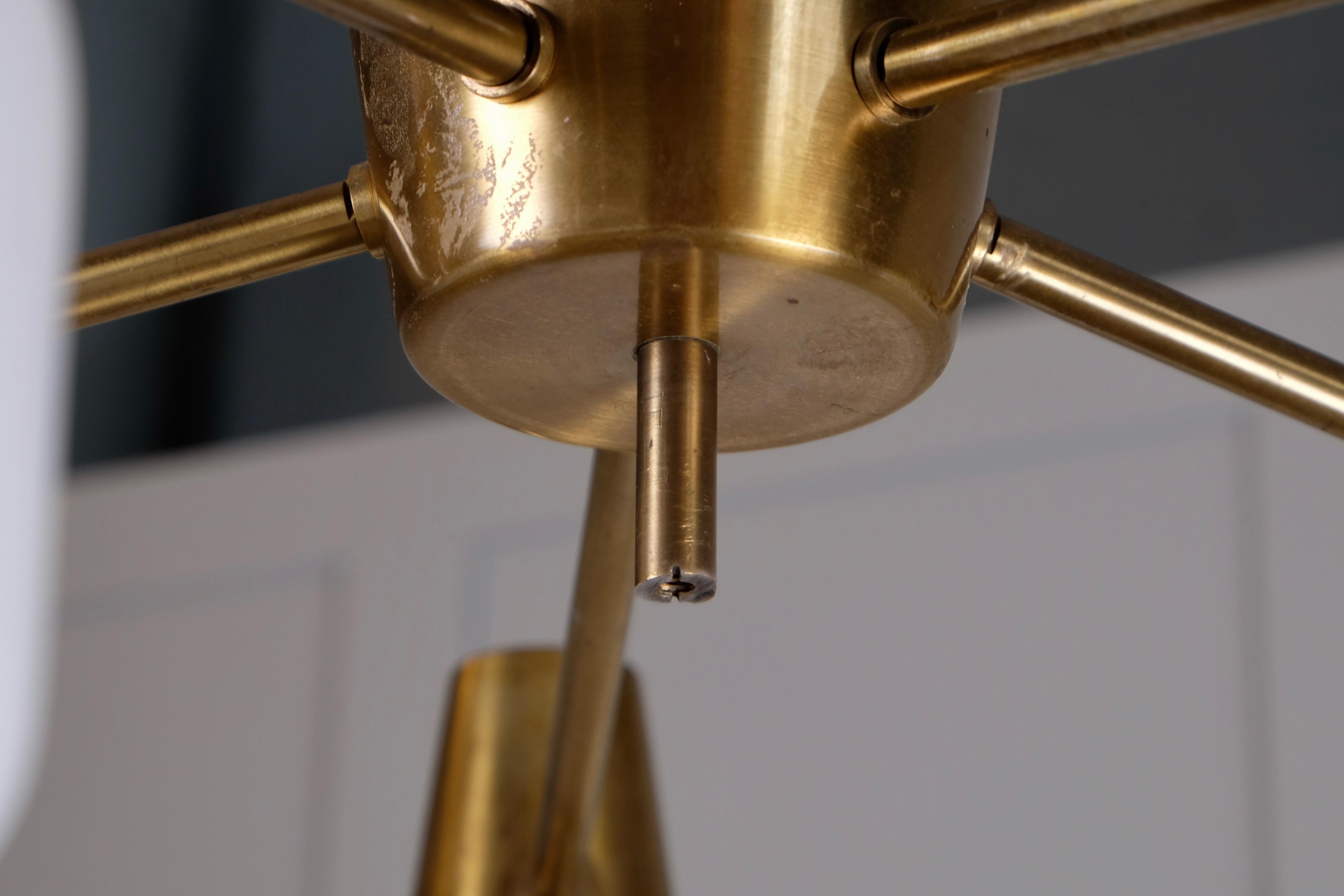 Brass Swedish Ceiling Lamp by ASEA, 1950s